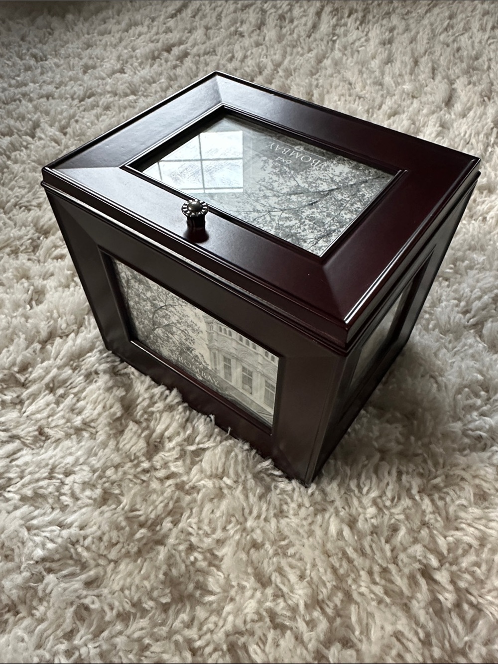 THE BOMBAY COMPANY Wooden Rotating Photo Cube, 90’s Vintage EUC